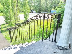 exterior-stair-railing-forged-fleur-de-lise-and-decorative-tops calgary