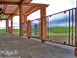 glass-deck-railings-forged-oval-design calgary