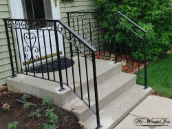 old-school-scrolled-step-railing calgary