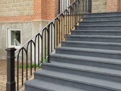 gothic-stair-railing-on-church calgary